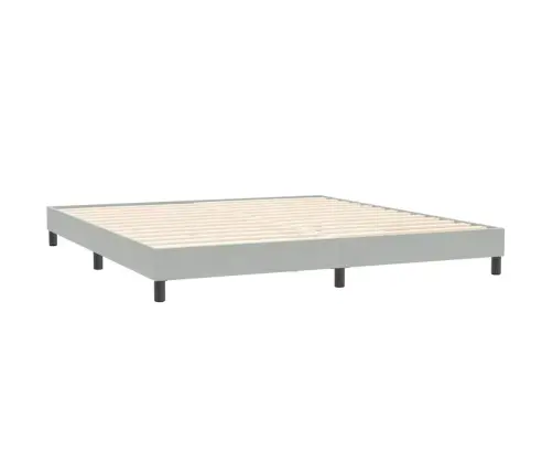 Box Spring Gulta Ar Matračiem Gaiši Pelēks 180X210 Cm Samts Vidaxl