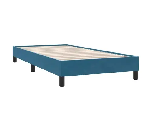 Atsperu Gulta Ar Matraci, Tumši Zils Samts, 80X210 Cm Vidaxl