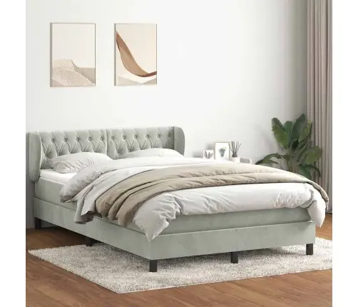 Kontinentaalvoodi Madratsiga, Helehall, 160X210 cm Samet