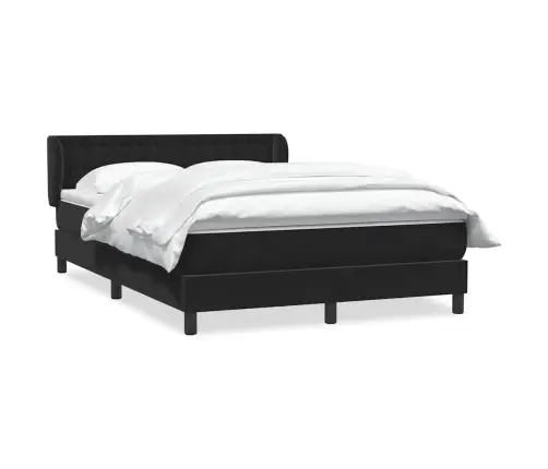 Atsperu Gulta Ar Matraci, Melna Samts, 140X210 Cm Vidaxl