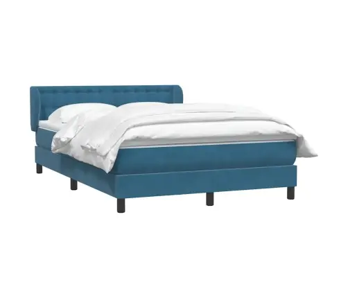 Lova Su Spyruoklėmis Ir Čiužiniu, Mėlyna, 160X210 cm Aksomas