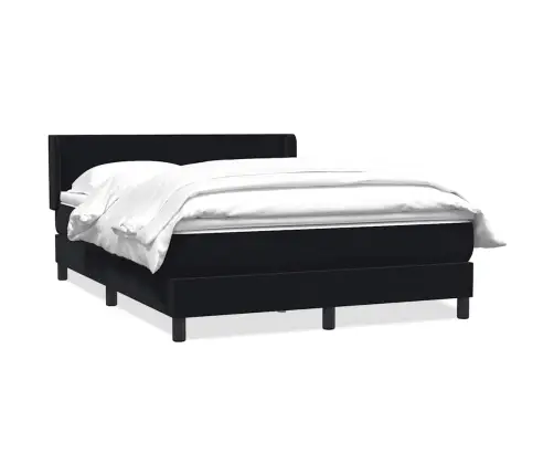 Lova Su Spyruoklėmis Ir Čiužiniu, Juoda, 140X210 cm Aksomas