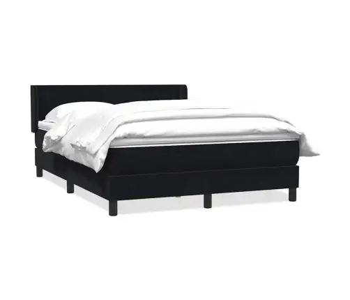 Atsperu Gulta Ar Matraci, Melns, 160X220 Cm Vidaxl