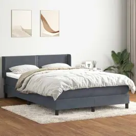 Atsperu Gulta Ar Matraci, Tumši Pelēka Samts, 160X210 Cm Vidaxl Atsperu Gulta Ar Matraci, Tumši Pelēka Samts, 160X210 Cm Vidaxl
