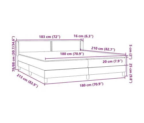Atsperu Gulta Ar Matraci, Tumši Pelēka Samts, 180X210 Cm Vidaxl