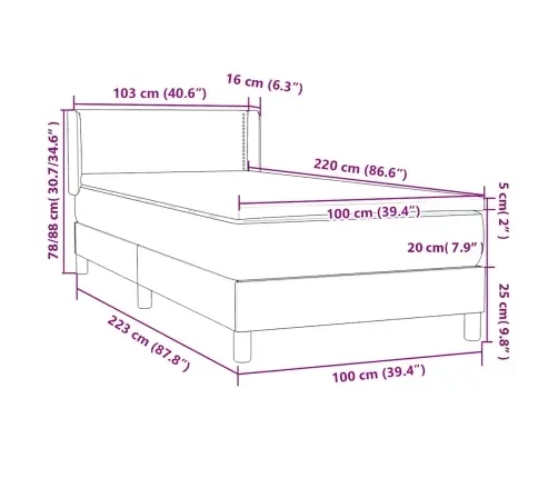 Lova Su Spyruoklėmis Ir Čiužiniu, Rožinė, 100X220 cm Aksomas