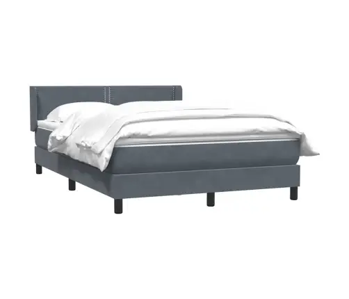 Atsperu Gulta Ar Matraci, Tumši Pelēka Samts, 160X220 Cm Vidaxl