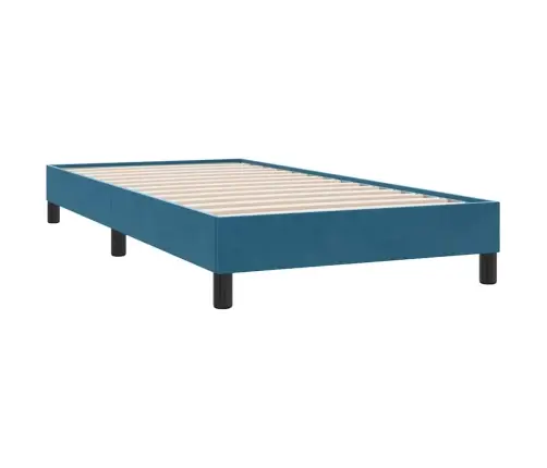 Atsperu Gulta Ar Matraci, Tumši Zils Samts, 80X210 Cm Vidaxl