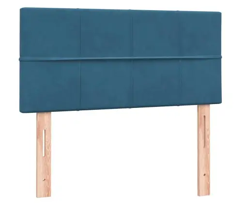 Atsperu Gulta Ar Matraci, Tumši Zils Samts, 80X210 Cm Vidaxl