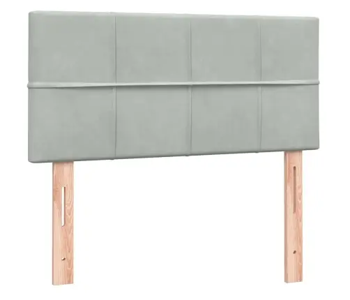 Box Spring Lova Su Čiužiniu Šviesiai Pilka 90X210 Cm Velvet