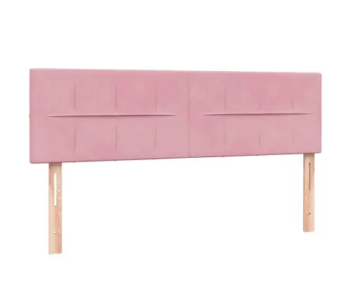 Lova Su Spyruoklėmis Ir Čiužiniu, Rožinė, 140X210 cm Aksomas