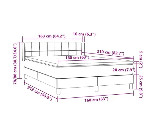 Kontinentaalvoodi Madratsiga, Tumesinine, 160X210 cm Samet