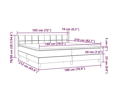 Atsperu Gulta Ar Matraci, Gaiši Pelēka Samts, 180X210 Cm Vidaxl