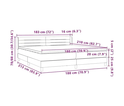 Atsperu Gulta Ar Matraci, Tumši Pelēka Samts, 180X210 Cm Vidaxl