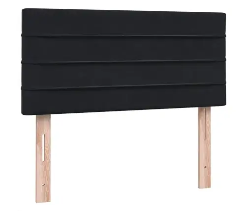 Box Spring Lova Su Čiužiniu Juodas 100X220 Cm Aksomas