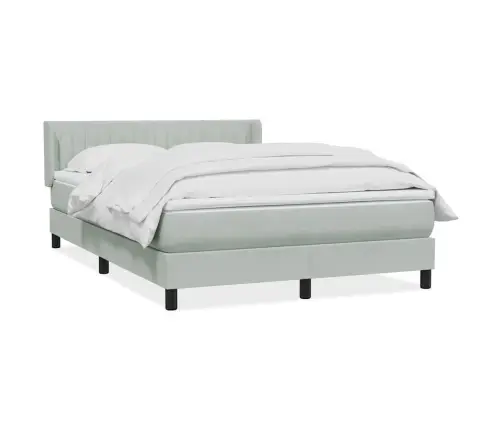 Atsperu Gulta Ar Matraci, Gaiši Pelēka Samts, 140X210 Cm Vidaxl