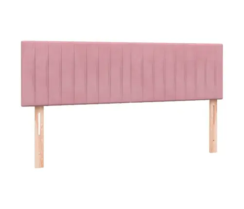Atsperu Gulta Ar Matraci, Rozā Samts, 140X210 Cm Vidaxl