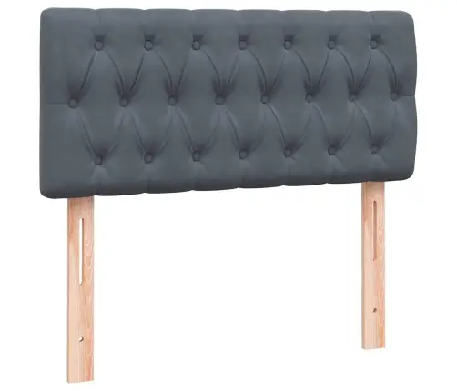 Atsperu Gulta Ar Matraci, Tumši Pelēka Samts, 90X220 Cm Vidaxl