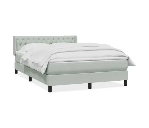 Kontinentaalvoodi Madratsiga, Helehall, 160X220 cm Samet