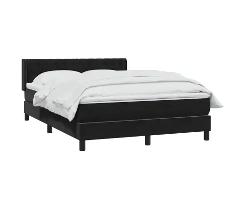 Atsperu Gulta Ar Matraci, Melns, 160X220 Cm Vidaxl