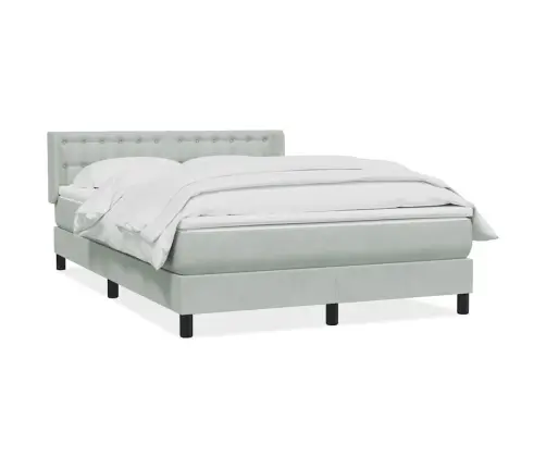 Atsperu Gulta Ar Matraci, Gaiši Pelēka Samts, 160X210 Cm Vidaxl