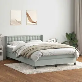 Kontinentaalvoodi Madratsiga, Helehall, 160X220 cm Samet