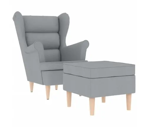 Atpūtas Krēsls Ar Kāju Soliņu, Gaiši Pelēks Audums Vidaxl