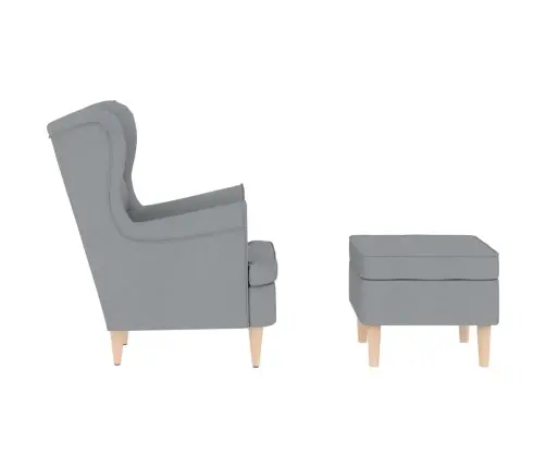 Atpūtas Krēsls Ar Kāju Soliņu, Gaiši Pelēks Audums Vidaxl