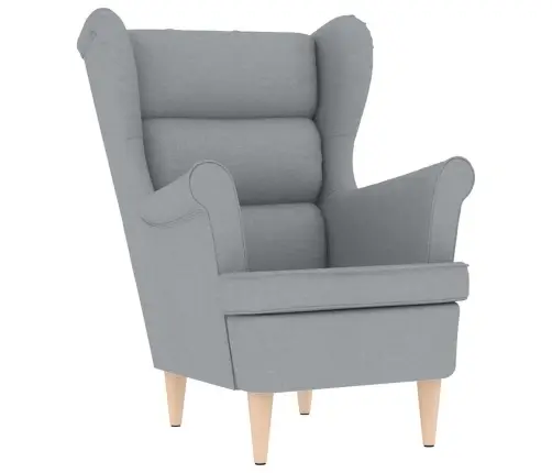 Atpūtas Krēsls Ar Kāju Soliņu, Gaiši Pelēks Audums Vidaxl