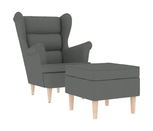 Atpūtas Krēsls Ar Kāju Soliņu, Tumši Pelēks Audums Vidaxl