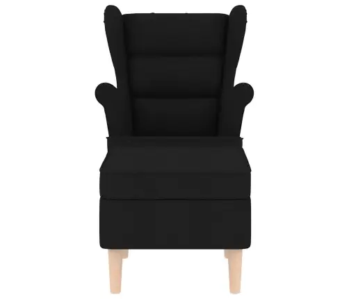 Atpūtas Krēsls Ar Kāju Soliņu, Melns Audums Vidaxl