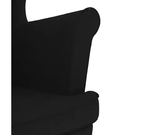 Atpūtas Krēsls Ar Kāju Soliņu, Melns Audums Vidaxl