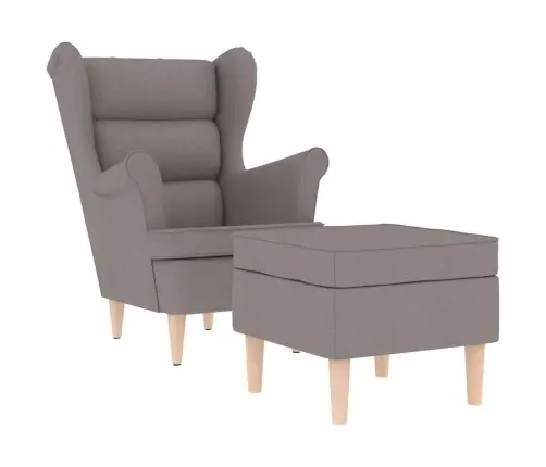 Atpūtas Krēsls Ar Kāju Soliņu, Pelēkbrūns Audums Vidaxl