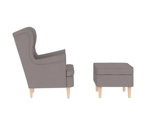 Atpūtas Krēsls Ar Kāju Soliņu, Pelēkbrūns Audums Vidaxl