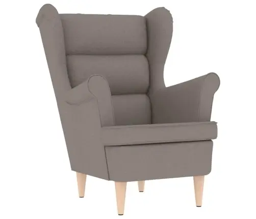 Atpūtas Krēsls Ar Kāju Soliņu, Pelēkbrūns Audums Vidaxl