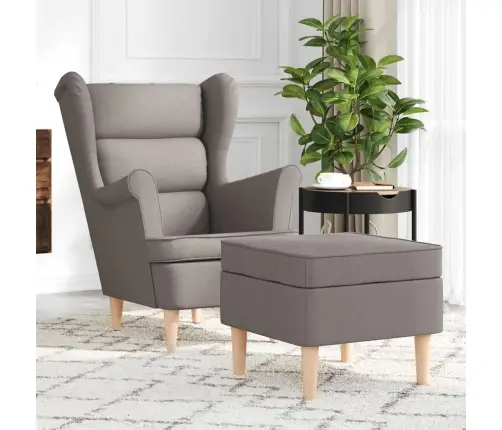 Atpūtas Krēsls Ar Kāju Soliņu, Pelēkbrūns Audums Vidaxl