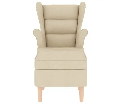 Krėslas Su Pakoja, Kreminės Spalvos, Audinys