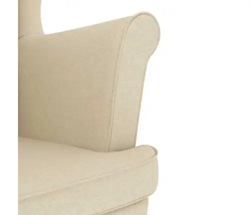 Krėslas Su Pakoja, Kreminės Spalvos, Audinys