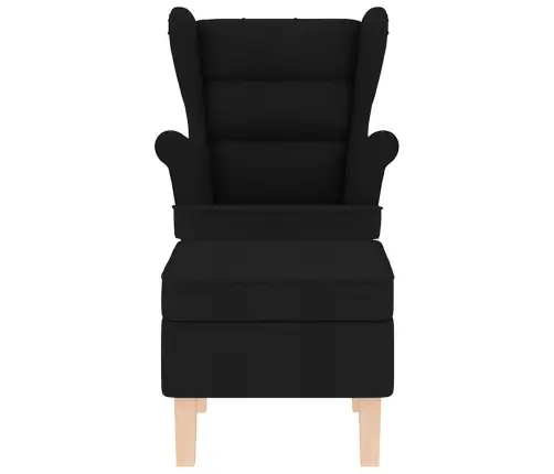 Šūpuļkrēsls Ar Kājsoliņu, Melns Audums Vidaxl