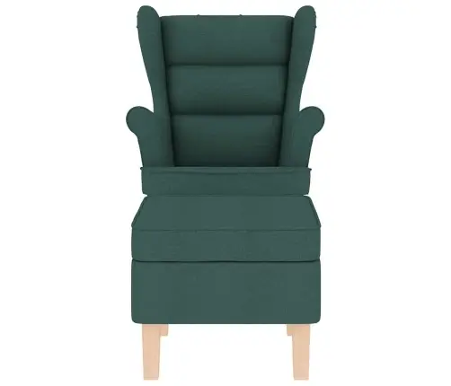Šūpuļkrēsls Ar Kājsoliņu, Tumši Zaļš Audums Vidaxl