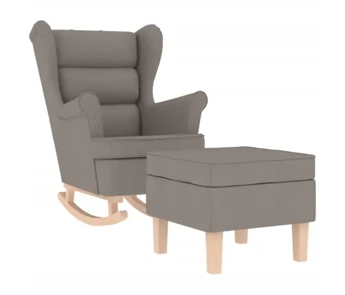 Šūpuļkrēsls Ar Kājsoliņu, Pelēkbrūns Audums Vidaxl