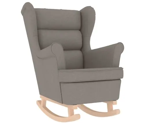 Šūpuļkrēsls Ar Kājsoliņu, Pelēkbrūns Audums Vidaxl