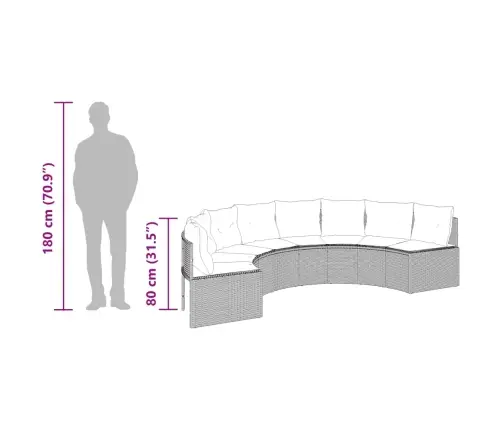 Dārza Dīvāns Ar Galdu, Matračiem, Pusapaļš, Pe Rotangpalma Vidaxl