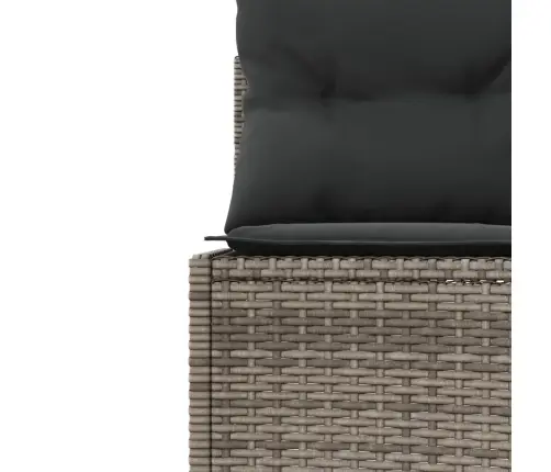 Sodo Sofa Su Stalu/Pagalvėlėmis, Pilka, Poliratanas, Apvali