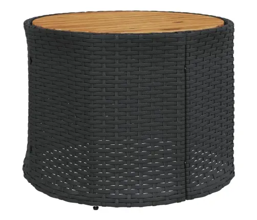 Ümmargune Aiadiivan Koos Laua Ja Patjadega, Must, Polürotang