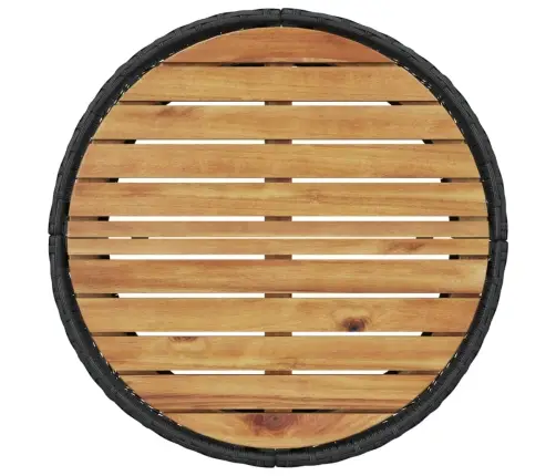 Ümmargune Aiadiivan Koos Laua Ja Patjadega, Must, Polürotang