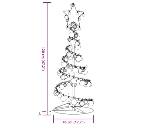Led Kalėdų Eglutė Su Niekučiais 80 Led Šiltai Balta 120 Cm