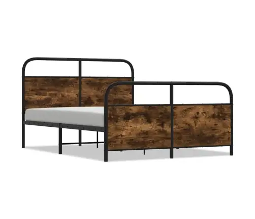 Gultas Rāmis Bez Matrača, Metāls, 140X200Cm, Ozolkoka Imitācija Vidaxl