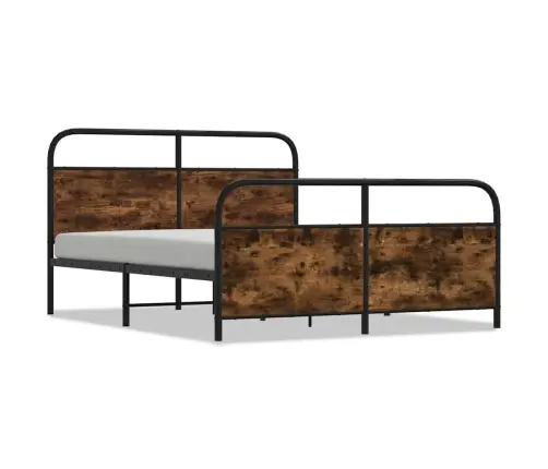 Metallist Voodiraam Ilma Madratsita Suitsutatud Tamm 183X213 Cm