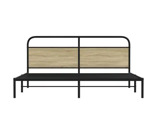 Gultas Rāmis Bez Matrača, Metāls, 193X203Cm, Ozolkoka Imitācija Vidaxl